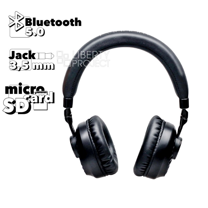 Bluetooth гарнитура Earldom ET-BH52 BT 5.0, 3.5мм, MicroSD, накладная (черный)