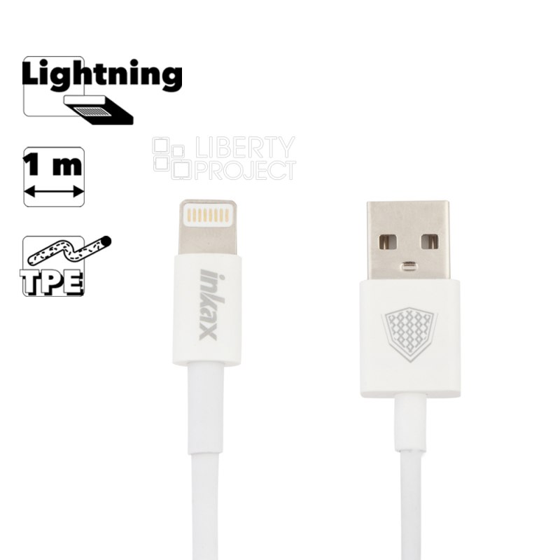 USB кабель inkax CK-31 Original Lightning 8-pin, 1м, TPE (белый)