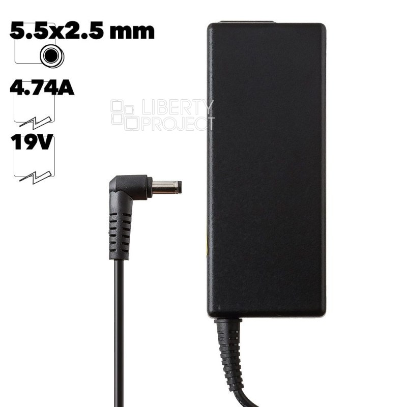 Блок питания для ноутбука Asus, Acer, HP, Lenovo 19V-4.74A (5.5*2.5). Без сетевого кабеля