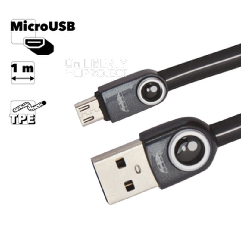 USB кабель REMAX RC-101m Lemen MicroUSB, 1м, TPE (черный)