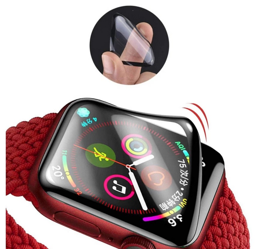 Защитное стекло глянцевое керамика для Apple Watch S10 46мм черный