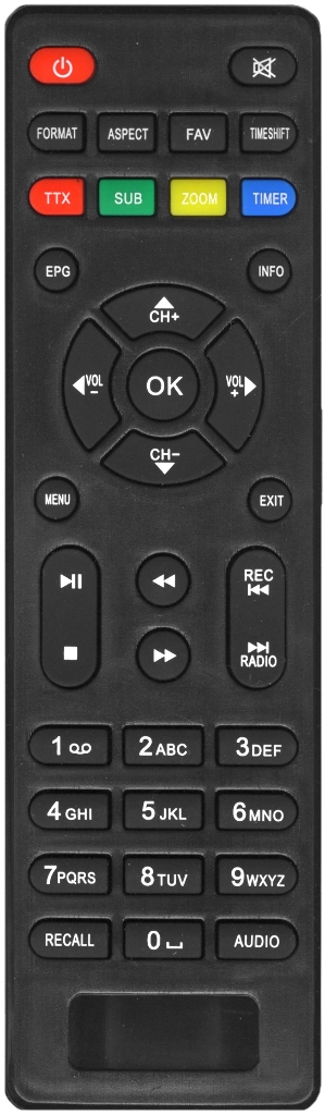 Пульт Huayu DV-2118HD для DVB-T2 ресивера