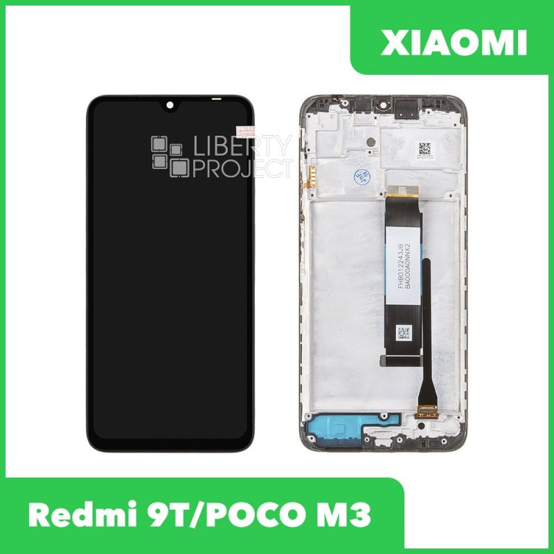LCD дисплей для Xiaomi Redmi 9T/POCO M3 (M2010J19CG/M2010J19S) с тачскрином в рамке (черный) 100% OR