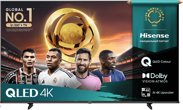 50" Телевизор Hisense 50E7Q, QLED, 4K UltraHD, черный (EAC)