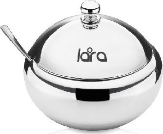 LARA LR08-35 SS сахарница с ложкой стекло