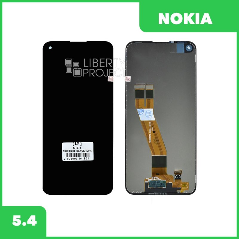 LCD дисплей для Nokia 5.4 (TA-1337) в сборе с тачскрином (черный) 100% OR