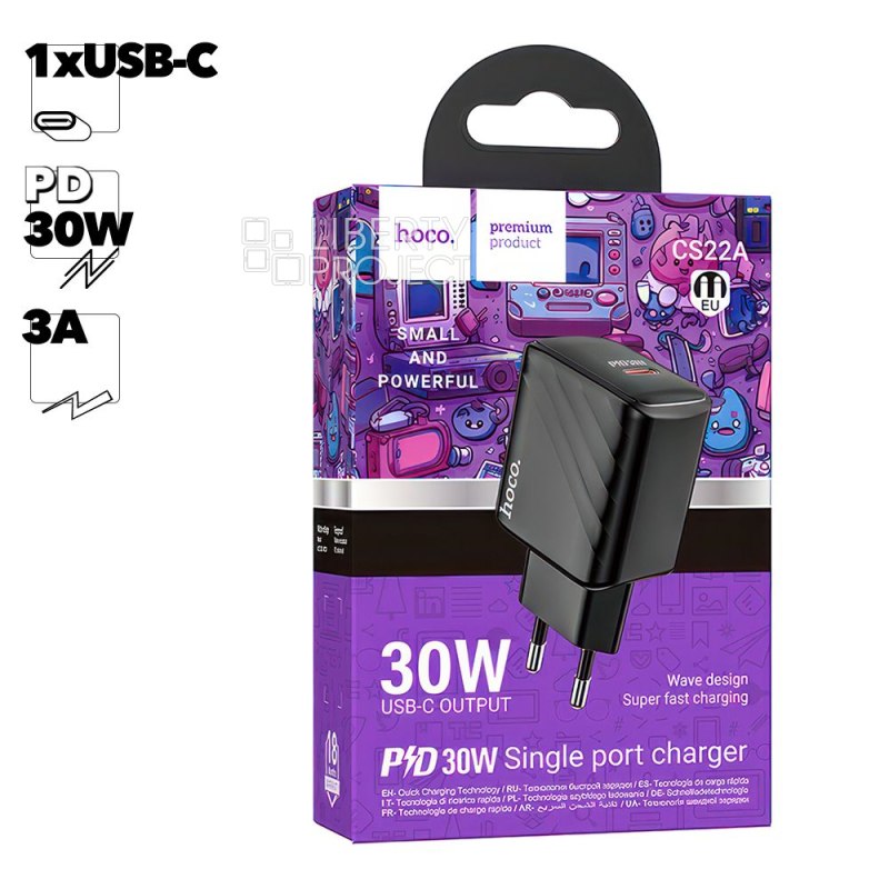 СЗУ HOCO CS22A Value 1xUSB-С, 3А, PD30W (черный)