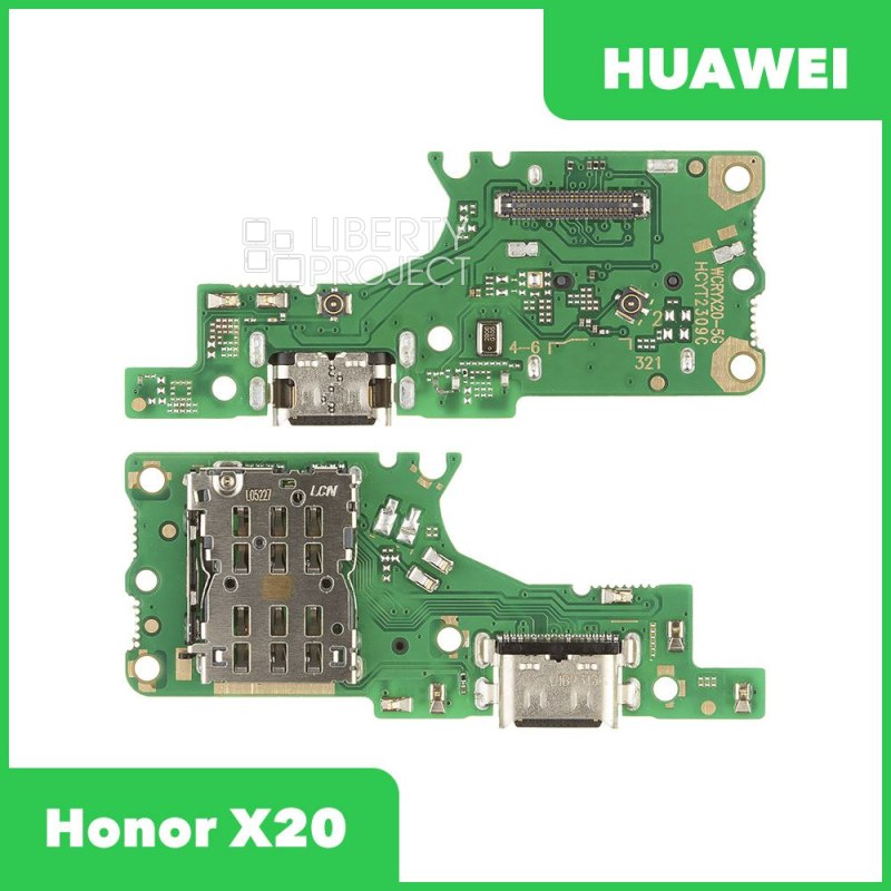 Шлейф/FLC Huawei Honor X20 на системный разъём/микрофон/разъем SIM