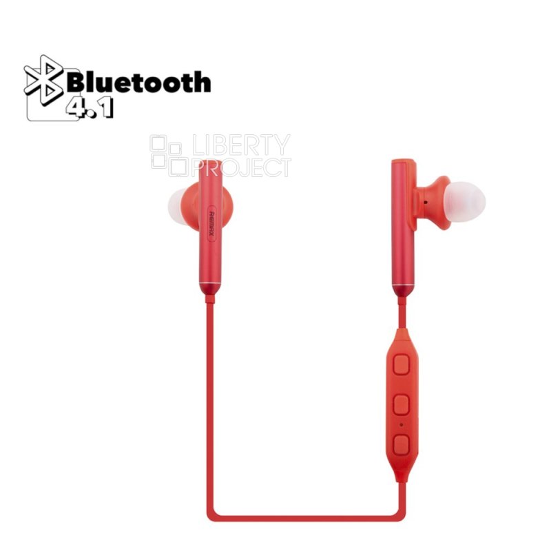 Bluetooth гарнитура REMAX RB-S9, BT4.1, внутриканальная, громкость +/- (красный)