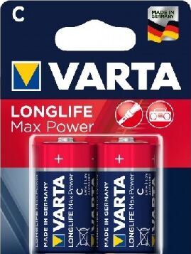 Элементы питания VARTA LR14 C BL2 MAX TECH ALKALINE 1.5V (4714) (4714101402)