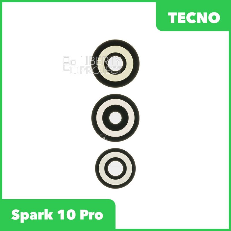 Стекло задней камеры для Tecno Spark 10 Pro (KI7) (без рамки) (черный)
