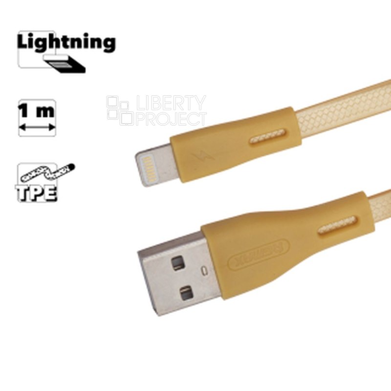 USB кабель REMAX RC-090i Full Speed Pro Lightning 8-pin, 1м, TPE (золотой)