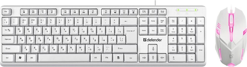 Клавиатура+мышь DEFENDER (45977) Motion C-977 RU белый