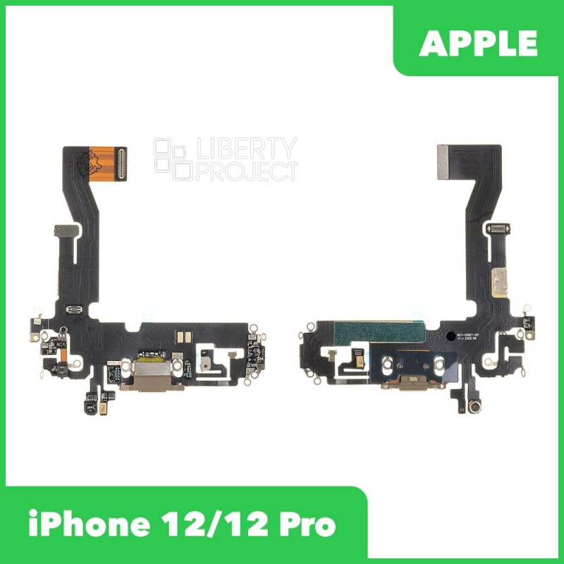Шлейф/FLC iPhone 12/12 Pro на системный разъем/микрофон Золото, ориг