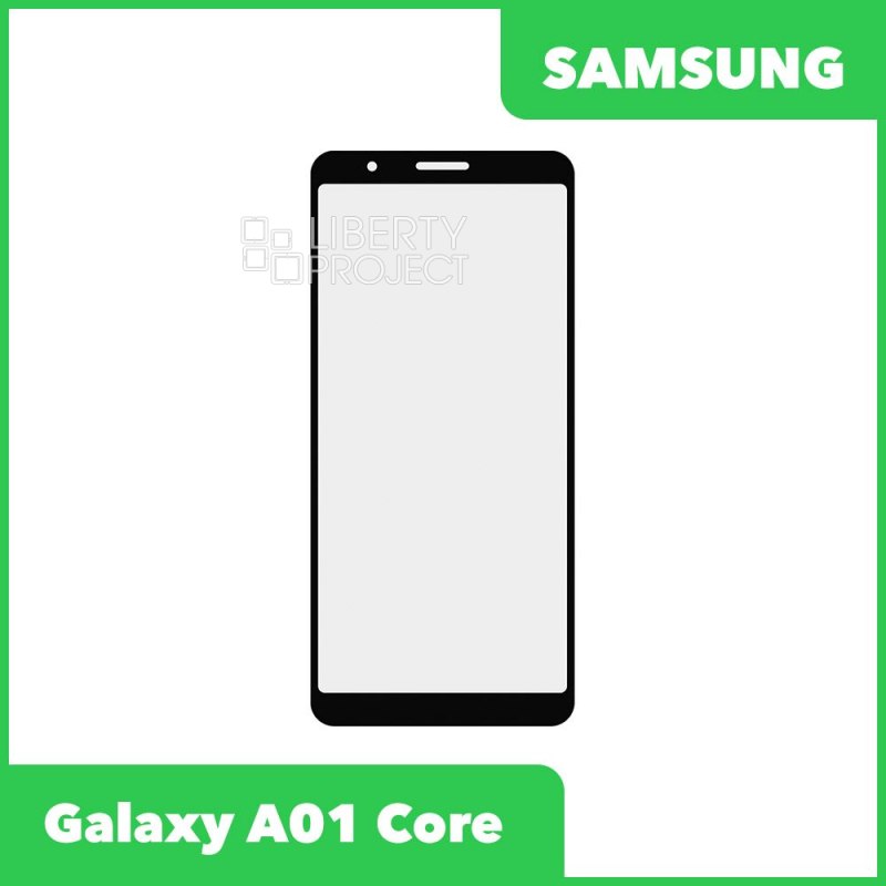 Стекло + OCA плёнка для переклейки Samsung A013F Galaxy A01 Core (черный)