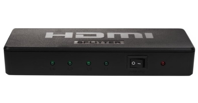 Делитель гнездо HDMI на 4 гнезда HDMI, пластик REXANT