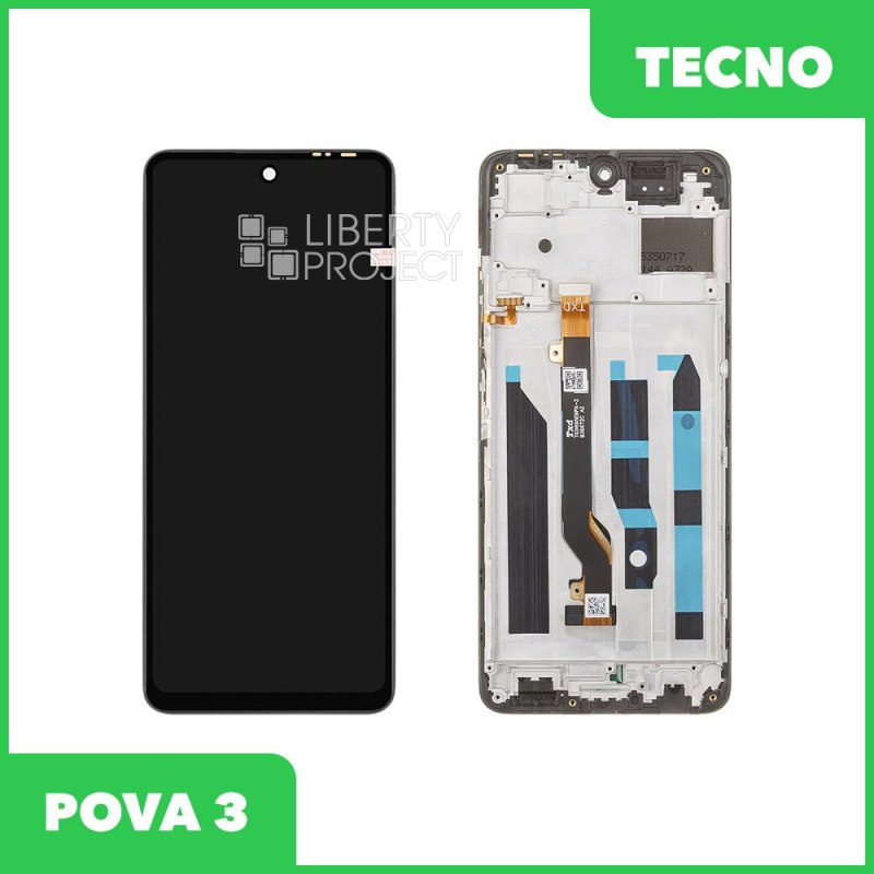 LCD дисплей для Tecno POVA 3 (LF7n) с тачскрином в рамке (черный) OR LCD