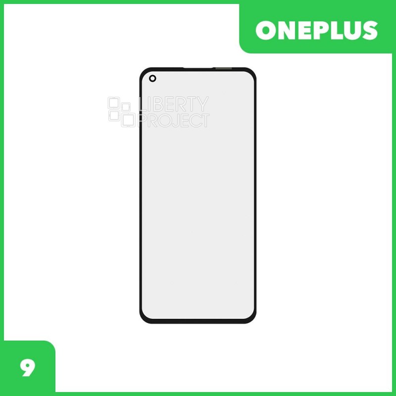 Стекло + OCA плёнка для переклейки OnePlus 9 (черный)