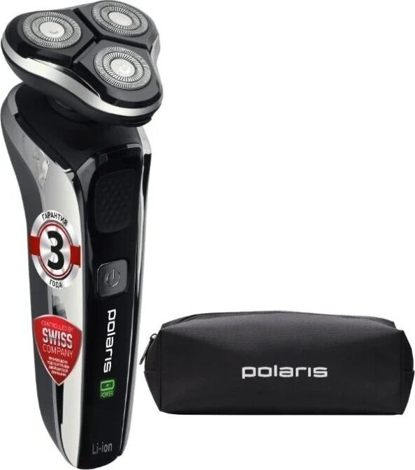 Бритва POLARIS PMR 0307RС WET&DRY PRO 5 BLADES+ черный/хром