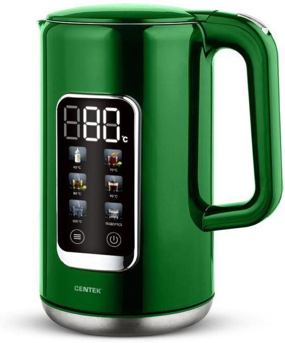 Чайник электрический CENTEK CT-1003 Green (1,7л, металл/пластик)