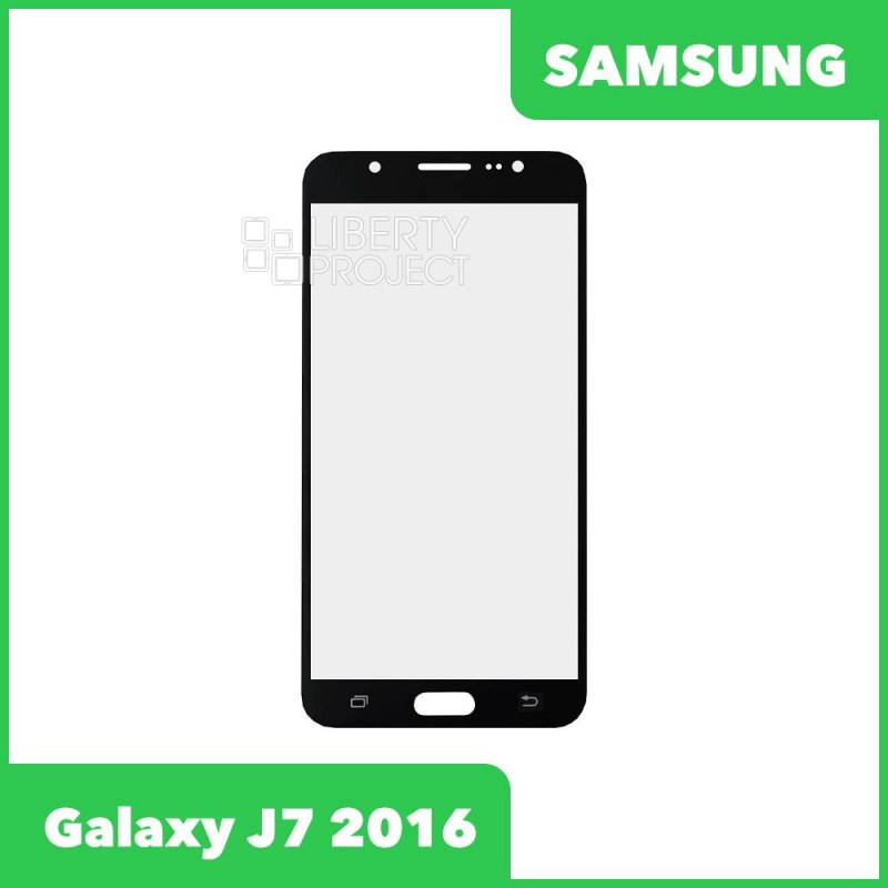 Стекло + OCA плёнка для переклейки Samsung J710 Galaxy J7 (2016) (черный)