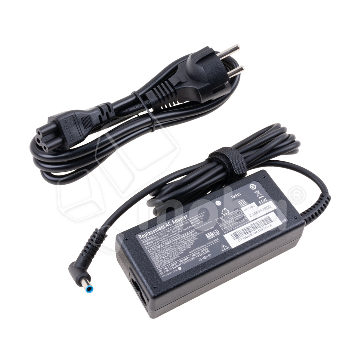 Блок питания (сетевой адаптер) для ноутбука HP 19,5V, 3,33A, 65W (4,5x3,0 с иглой)