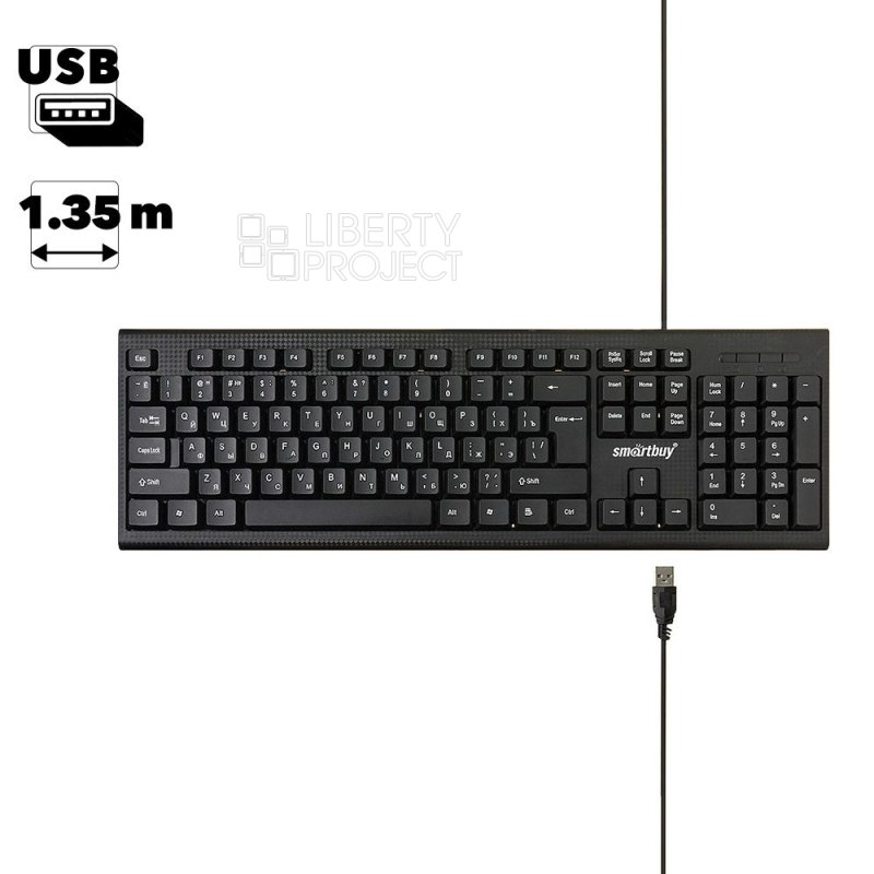 Клавиатура проводная Smartbuy ONE 115 (SBK-115-K) (черный)
