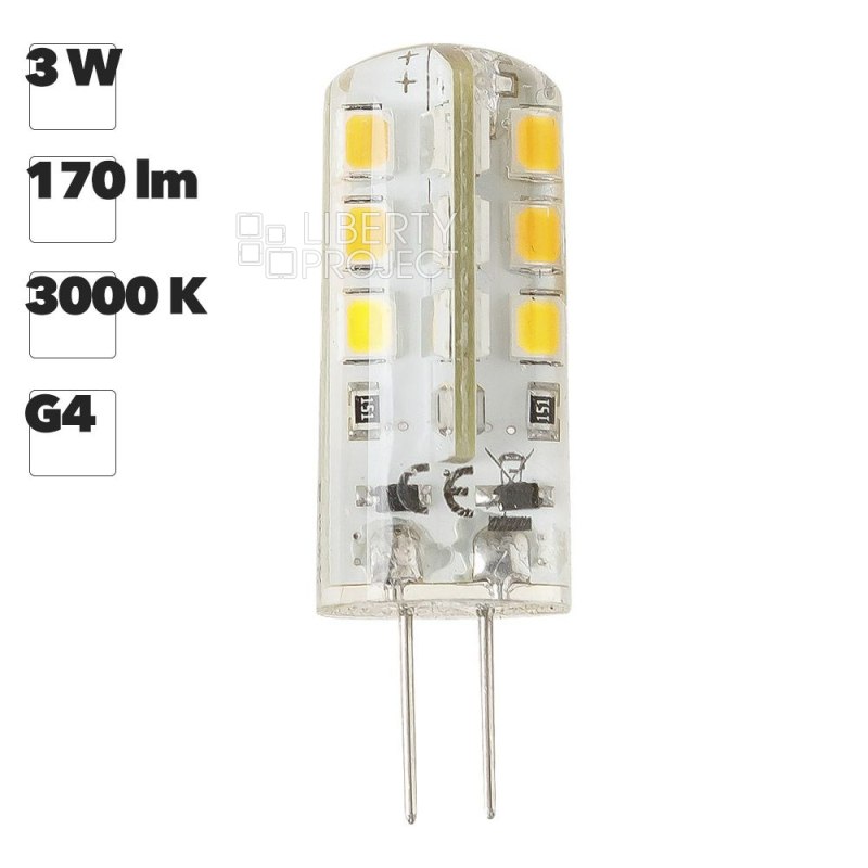 Светодиодная (LED) Лампа Smartbuy G4-3W/3000 теплый свет/ G4