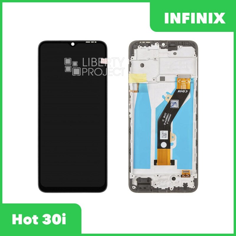 LCD дисплей для Infinix Hot 30i с тачскрином в рамке (черный) OR LCD