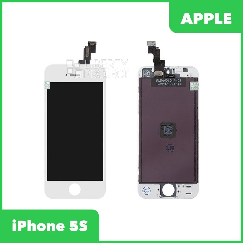 LCD дисплей для Apple iPhone 5S (белый) в сборе с тачскрином TF (AAA)