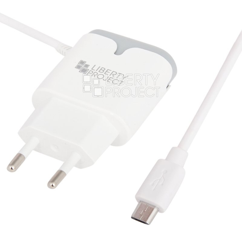 СЗУ "LP" Micro USB 2.1А "Tower Of Power" (белое/коробка)