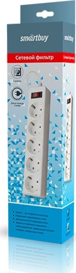 Сетевой фильтр SMARTBUY (SBSP-30-W) - 5 роз х 3 м - белый