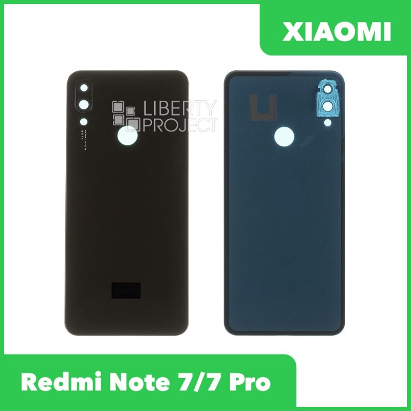 Задняя крышка для Xiaomi Redmi Note 7/7 Pro со стеклом камеры (черный)