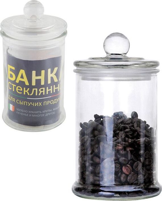 MALLONY Стеклянная банка для сыпучих продуктов с крышкой BANCA, объем: 0.75 л (003601)