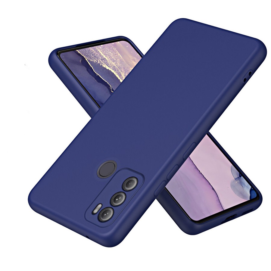 Силиконовая накладка без логотипа Silky soft-touch для Tecno Spark 5 Air синий
