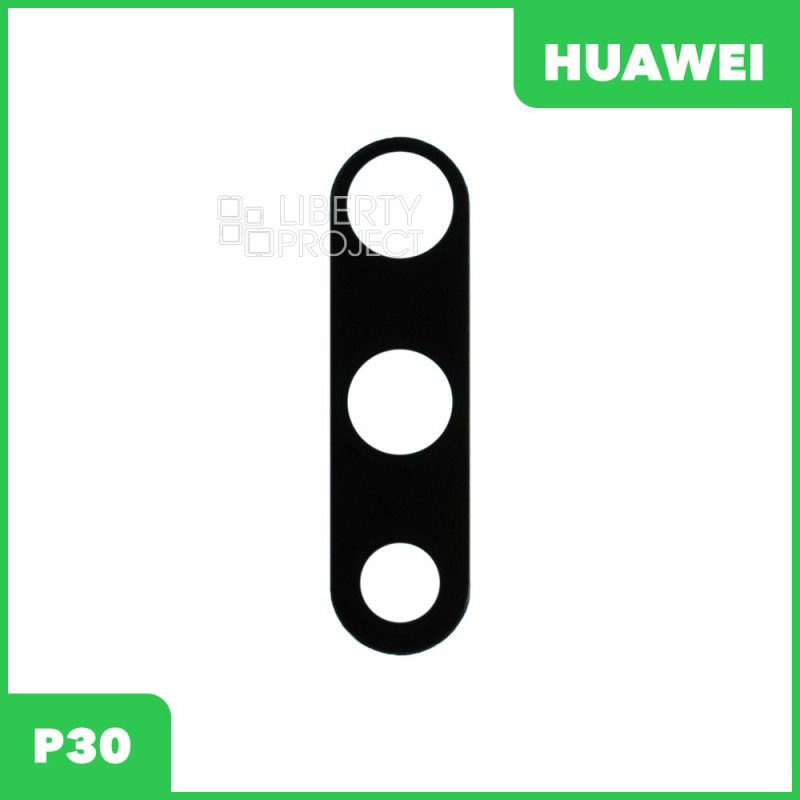 Стекло задней камеры для Huawei P30 (ELE-L29) (без рамки) (черный)