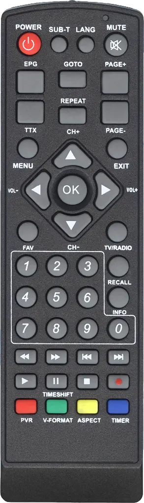 Пульт Huayu HD-920 VAR2 для DVB-T2 ресивера Selenga
