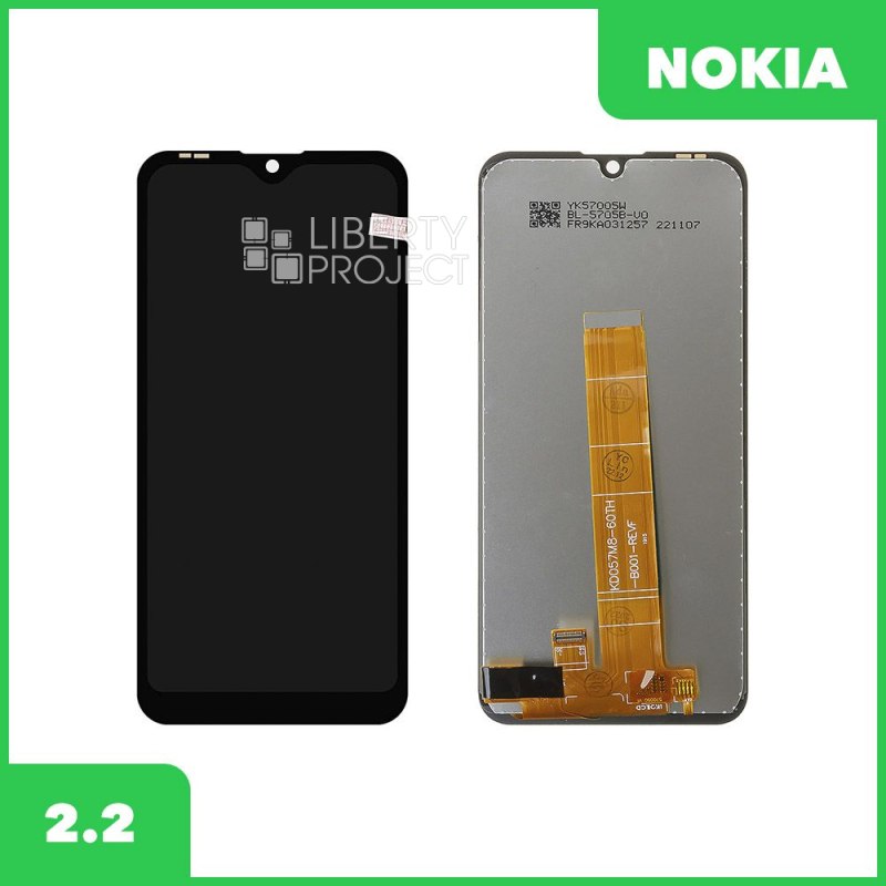 LCD дисплей для Nokia 2.2 (TA-1188) в сборе с тачскрином (черный)