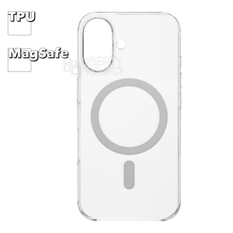 Защитная крышка для iPhone 16 "Clear Case" MagSafe TPU (прозрачная)