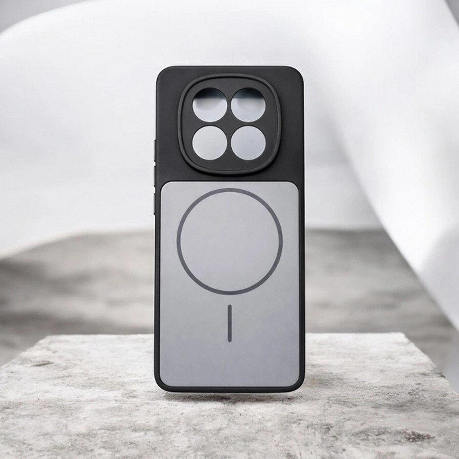 Накладка силикон-пластик с окантовкой Magsafe Xiaomi Redmi Note 15 черный