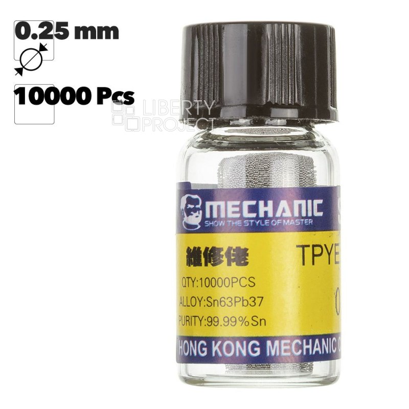 Припой в шариках Mechanic 0.25mm 10 тыс.шт