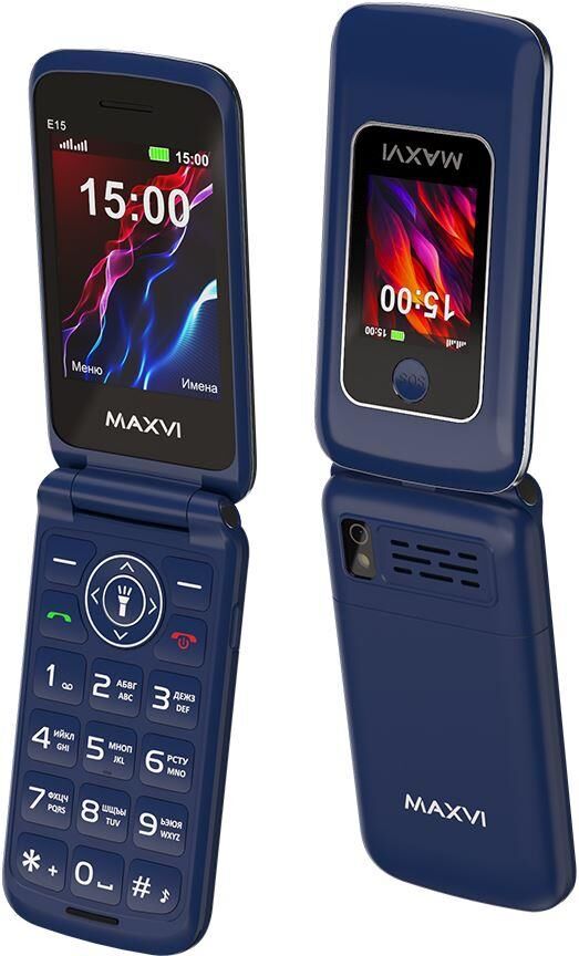 Мобильный телефон MAXVI E15 синий