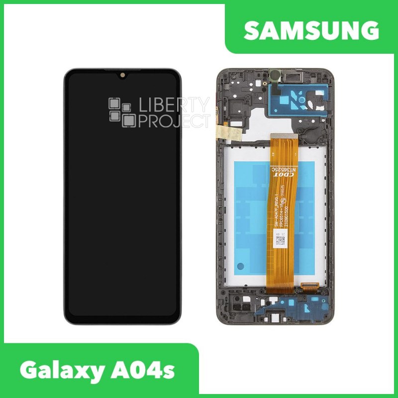 LCD дисплей для Samsung Galaxy A04s SM-A047 в рамке (черный) SP_Ref