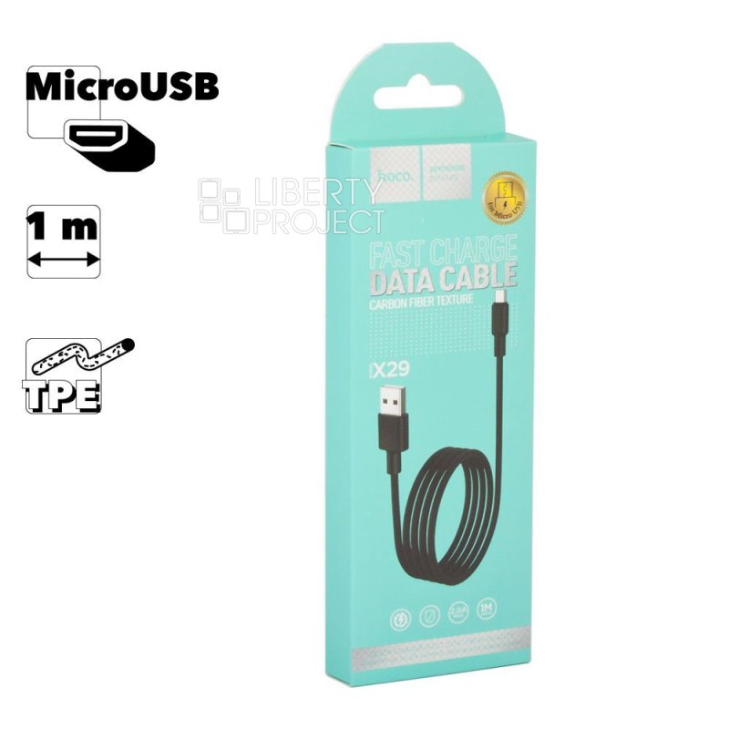 USB кабель HOCO X29 Superior Style MicroUSB, 1м, TPE (черный)