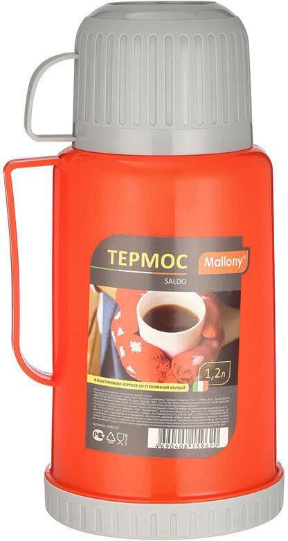 MALLONY Термос в пластиковом корпусе со стеклянной колбой SALDO, 1,2 л (008235)