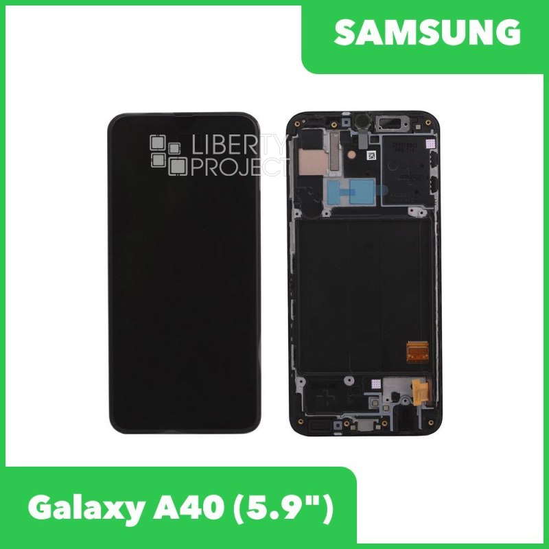 LCD дисплей для Samsung Galaxy A40 SM-A405 GH82-19672A в рамке (черный) 100% OR SP