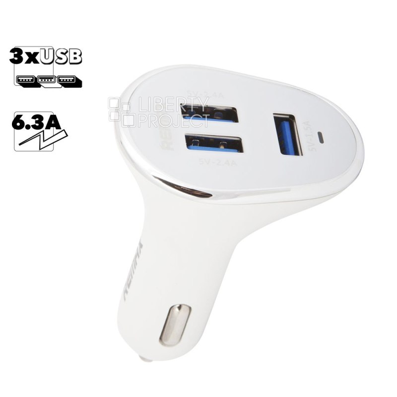 АЗУ REMAX RCC302 3xUSB, 6.3А (белый)