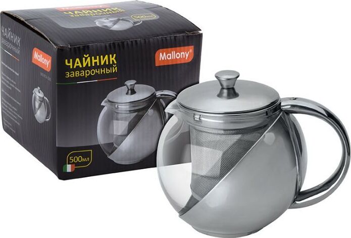 MALLONY Чайник заварочный MENTA-500, объем: 500 мл, корпус/фильтр из нерж стали (910109)