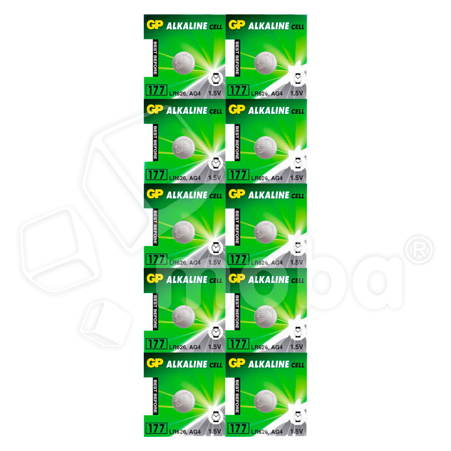 Батарейка 177/G4/LR626/LR66/377A GP Alkaline 1.5V (10 шт. в блистере)
