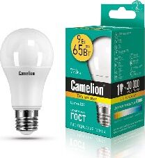 Лампа светодиодная CAMELION (12043) LED9-A60/830/E27/9Вт/3000К